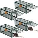 Qualirey 4 Pcs Rat Trap Live Animal Cage for Squirrel Chipmunk Mouse,Green