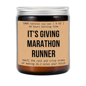 It's Giving Marathon Runner Candle - Marathon Decoration - Gift for Him/Her