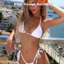 OZICERD String Bikini Tops for Women Bathing Suit Swim Tops Sexy Triangle Bikini Top Black (White, XL)