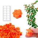 BOXOB 50pcs Plant Climbing Wall Clips, 0.39 Inch Diameter Self-Adhesive Plant Vine Fixture Hooks with 60 Stickers Climbing Vine Traction Support Holder Mount for Wall Outdoor Indoor Garden (Orange)