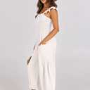 ANRABESS Women Summer Casual Dressy Sleeveless Smocked Wide Leg Linen Jumpsuits Rompers 2026 Trendy Travel Outfit Pocket (White)