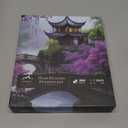 PICKFORU Plum Blossom Dreamscape Puzzles for Adults 1000 Pieces, Vintage Flower Tree Scenery Puzzles, Impossible Unique Lake Park Theme as Home Decor