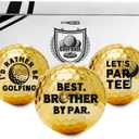 Golf Gifts for Brother, Unique, Colored Golf Balls, Cool Accessories for Golfers, Golf Lovers, for Birthday and Christmas - Brother, GOLD