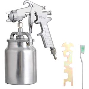 Professional Siphon Feed Spray Gun - 1.8mm Nozzle for Spraying Oil-Based or Latex Paints, with Cleaning Kits and Cup