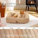 Bedsure Cute Dog Bed for Small Medium Dogs - Washable Furry Puppy Beds, Rectangle Orthopedic Corduroy Fleece Pet Beds with Removable Zipper Cover, 25x21x7inches,Sandy Tan (25.0"L x 21.0"W x 7.0"Th)