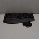 Wireless Keyboard and Mouse Combo, 2.4G Full Size Wave Keys Ergonomic Keyboard with Wrist Rest and 3-Level DPI Adjustable Wireless Ergonomic Mouse for Windows, Mac OS Desktop/Laptop/PC(Black)