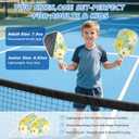 Pickleball Net Set with 4 Fiberglass Paddles, Portable Pickleball Set with 4 Fiberglass Paddles, 6 Balls & Carry Bag, Easy Setup for Driveway, Garage, Kids & Adults