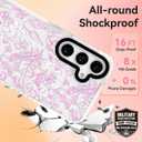 ChiCsFleur for Samsung Galaxy S23 Case, TPU Phone case with Camera Protection for Women Girls Teens - Pink Chinoiserie Decor Elegant Artistic Minimalist Floral Blossom Gift Sorority Aesthetic Unique (Bluselle)