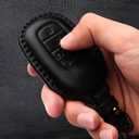 Tukellen for Honda Key Fob Cover Leather,with Keychain Compatible with 2022 2023 2024 2025 2026 Passport Accord Civic HR-V CR-V Pilot,4/5 Buttons Smart Remote Key-Black