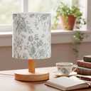 VIHOSE Green Floral Bedside Table Lamp for Kids Bedroom