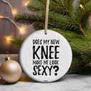 Funny Knee Operation Ornament, New Knee Replacement Surgery, get Well Soon Gift (C1)