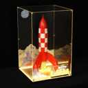 LED Acrylic Display Case Compatible with Lego 21367 Tintin Moon Rocket