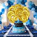12pcs Gold Ring Birthday Party Balloons, 28in/71cm Large Foil Gold Ring Balloons for Birthday Baby Shower Cartoon Theme Party Carnival Room Decor Supplies