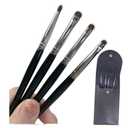 Eye Makeup Brush Set, 4 Pcs Professional Blending Eyeshadow Makeup Brushes for Concealer Eyebrows Eyeliner, Soft Hairs & Wood Handle