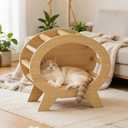 Pine Wood Cat House - Shelter for Cats,Elevated TV Shaped Solid Wood Pet Cabin for Cats,Chickens,Guinea Pigs. Suitable for Indoor,Balcony and Hallway. Easy Assembly, Weather-Resistant.