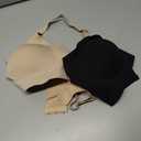 KeepMyself Women's 2 Pieces Wireless Push Up Bra for Older Women, Full Coverage Seamless Supportive Back Smoothing T-Shirt Bra L