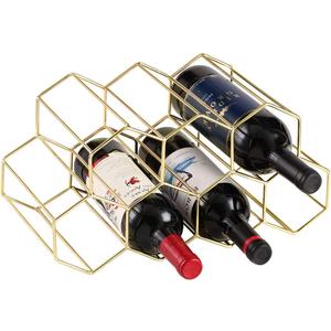 Buruis 9-Bottle Countertop Bottle Rack, Honeycomb Standing Metal BottleHolder, Organizer, Red & White Wines Rack, Home Kitchen Bar Essentials (Gold) Buruis 9-Bottle Countertop Bottle Rack, Honeycomb Standing Metal BottleHolder, Organizer, Red & White Wines Rack, Home Kitchen Bar Essentials (Gold)