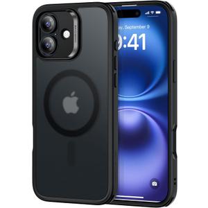 ESR for iPhone 16 Case, Compatible with MagSafe, Shockof Military-Grade tection, Magnetic Phone Case for iPhone 16, Classic Hybrid Case (HaloLock), Frosted Black