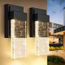BesLowe Outdoor Wall Light Fixtures with Crystal Bubble Glass, Waterproof Exterior Sconces LED Wall Lanterns, Porch Lights Wall Mounted 10W 3000K Outside Lights for House Front Door Garage Entryway