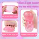 Stress Cube Masonry Ice Squishy Stress Balls-Malt Sugar Ball-Sensory Slow Rising for Your Best Mellow and Chill - Hand Exercise Balls- Age 3 to Adult (Pink Cube)