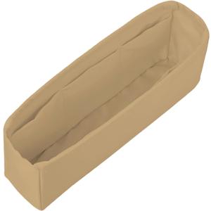 Purse Insert for Chanel 2.55 Large Bags, Satin Purse Organizer, Lightweight and Soft Touch Bag Shaper with Pockets for Storage (Large 2.55, Beige)