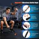 Cordless Battle Ropes with Adjustable Resistance Springs - Weighted Ropeless Battle Rope for Home Gym Exercise, Portable Workout Equipment for Strength Training & Cardio Fitness Orange& Black
