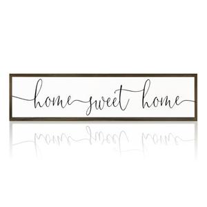 Home Sweet Home Signs, Rustic Wood Wall Plaque, Decorative Wooden Box Sign, Farmhouse Homes Decor for Living Room, Wall Decor Art, New Home Decoration, Housewarming Gift 17.8x4x1.2 inches