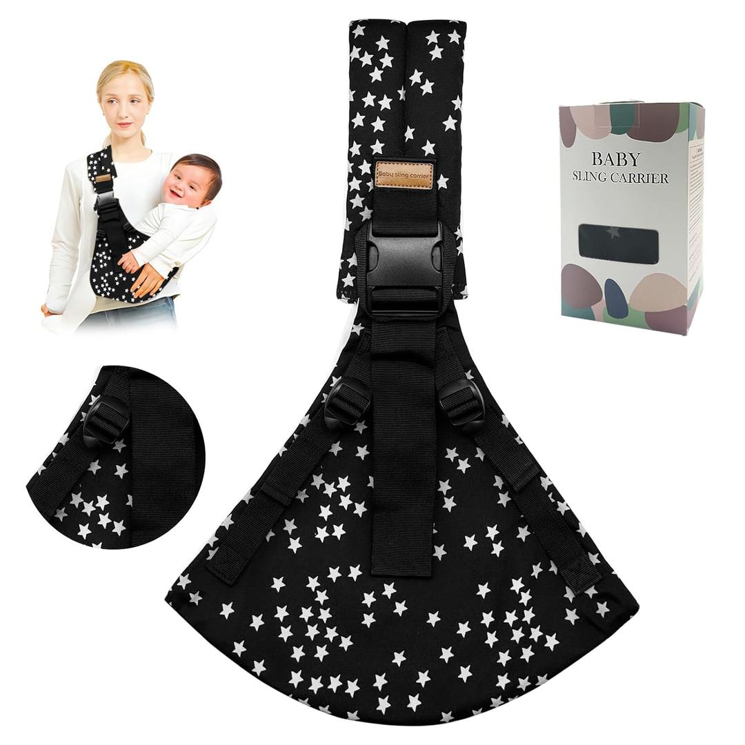 Baby Sling Carrier,Toddler Carrier,Upgraded 2025 Baby Sling with 4 Adjustable Straps(10-30lbs),Lightweight,Portable and One Size Fits All(Star)