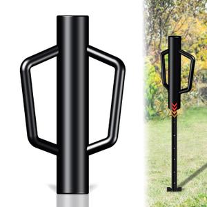 Fence Post Driver with Handle,12LB Hand Post Pounder,2.7 inches Inner Dia. Pole Rammer, Farm Wire Fencing for T Posts, Metal Fence Stake and Sign Posts, Black