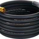 3/4 IN. 50FT. Heavy Duty Hybrid Rubber Garden Hose, High Flow 3/4" I.D. No Memory Durable Heavy Duty Water Hose for Watering, Irrigation, Water Transfer Pump