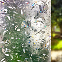 LEMON CLOUD Window Film, Decorative Window Privacy Film, 3D Stained Glass Window Sticker, Anti-UV Sun Blocker Heat Control for Home(Rainbow Tulip Design, 11.8 x 78.7 inches)