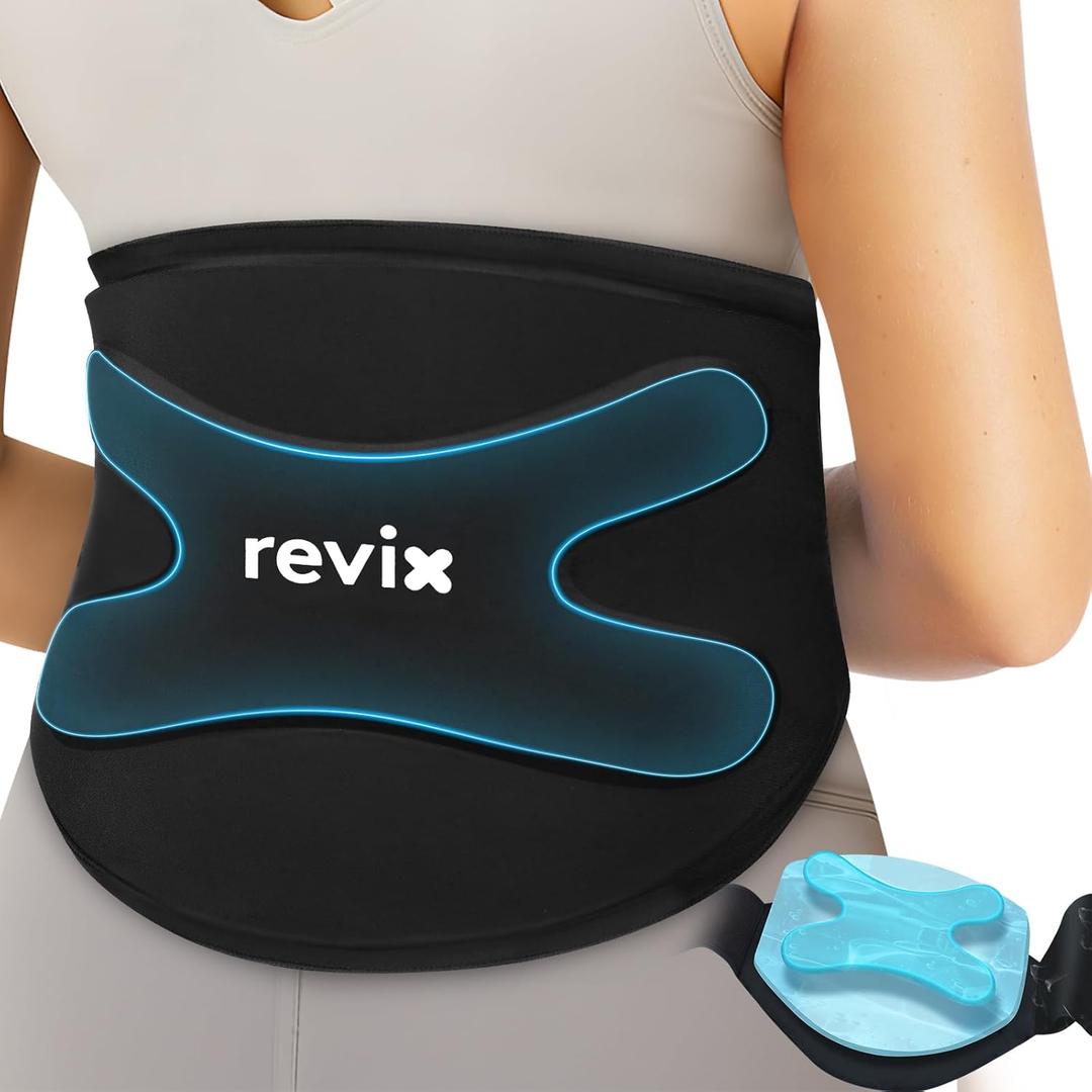 REVIX 3D Ice Pack for Back  30 Min Long-Lasting Cold Therapy with Innovative Dual-Layer Gel, Reusable Large Lower Back Ice Pack Wrap, Soothes Lumbar & Tailbone Discomfort, Muscle Fatigue