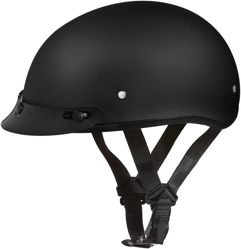 Daytona Helmets Half Skull Cap Motorcycle Helmet  DOT Approved [Graphics] (3X-Small, Dull Black)