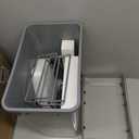 Single Pull-Out Trash Can, 35QT Under-Cabinet Kitchen Bin, Metal Frame, Grey, Fits Above 14 Opening Cabinets