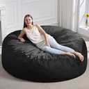 Hobestluk 5FT Bean Bag Chair Giant Bean Bag Chairs for Adults Large Bean Chairs with Removable Cover, Beanbag Chair with Filler, Adult Bean Bag Chairs for Living Room, Bedroom