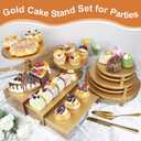 MACIFECI Gold Dessert Table Display Set, 11PCS Metal Gold Cake Stand Set, Including Cupcake Tower Stand, Dessert Tray, Risers Stands, for Wedding, Party