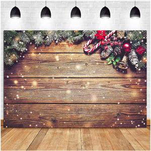 Winter Snowflake Gold Glitter Christmas Wooden Wall Holiday Photo Background 7X5ft Vinyl Xmas Party Photography Backdrops Kids Portrait Family Party Photo Studio Booth Props
