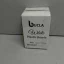 bUCLA 50Pack White Plastic Small Bowls - 8oz Disposable Ice Cream/Salsa/Dipping/Dessert/Sauce/Small Serving Bowls for Party