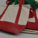 10Pcs Canvas Tote Bag Bulk with Outer Pocket, 12oz Cotton Blank Canvas Tote Bags 19 x 14.6Inch, 13 x 11Inch Reusable Grocery Bags Shopping Cloth Bags for Women, Colorful (5 Set Large & Medium) (Muticolor)