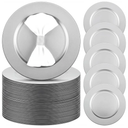 Zhehao 100 Pcs Charger Plates Bulk 13 Inch Round Wedding Chargers Plastic Plate Dinner for Wedding Party Baby Shower Table Setting Event Decoration(Silver)