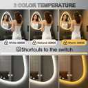 20x28 LED Bathroom Mirror with Lights Irregular, Lighted Bathroom Vanity Mirror for Wall, Front Lit and Backlight, Anti-Fog, 3 Color Dimmable, Vertically Only