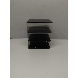  Keyboard Mouse Storage Rack, 3-Tier Keyboard Display Stand,Acrylic Frame Holder Stand, Gaming Keyboard Plate Holder Keyboard Mouse Desktop Organizer-Black