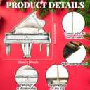 Pinkunn 36 Pieces Christmas Ornaments Grand Piano Black Decoration Musical Music Instrument Ornament Brown Upright Piano Hanging Decorations for Christmas Tree (Watercolor Style)