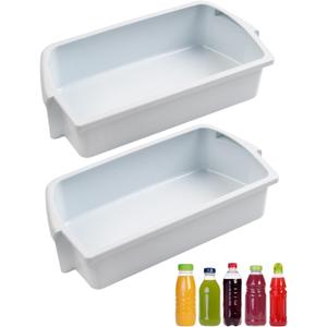 2PCS Refrigerator Door Shelf Bin Replace WP2204812 2204812 AP6006531 2195395 WRT311FZBM00 2200678 Compatible with Whirlpool Kenmore Models, Refrigerator Door Shelf Parts