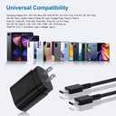 Type C Charger, 2Pack 25W PD USBC Wall Charger Super Fast Charging Block & 6ft Android Phone Cable Cord for Samsung Galaxy S26 S25 S24 S23 S22 S21 S20 (Plus/Ultra)/Note 20 10 9 8/ S10 S9 S8 Galaxy Tab