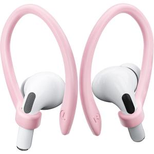 2 Pairs AirPods Ear Hooks for AirPods Pro 2, AirPods Pro, AirPods 4, 3, 2 & 1, Upgraded Anti Slip Sports Clip Hooks for AirPods 1, 2, 3, 4,Pro and Pro 2 Pink