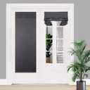 PI Blackout French Door Curtain,Privacy Thermal Insulated Window Shades for Front Entry Back Glass Door Window/Sliding Door/Patio Door 1 PanelSelf Adhesive No Drill(W26XL68,Dark Grey)