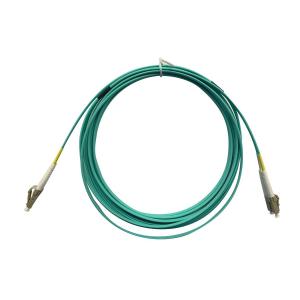 Monoprice OM4 Fiber Optic Cable - LC/LC, UL, 50/125, Multi Mode, 10GB, OFNR, Corning, 3 Meter, Aqua