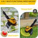 Cordless Weed Wacker for Dewalt 20V MAX Battery(No Batteries), 12 in Electric Weed Eater, 4 in 1 Cordless String Trimme/Edger/Brush Cutter, for Lawn & Garden & Brush Trimming(Tool only)