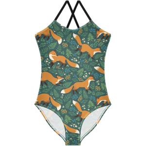 CaTaKu Girls Swimsuits One-Piece Bathing Suits Toddler Summer Beach Girls Swimwear 2-8 Years Old (9-10 Years)